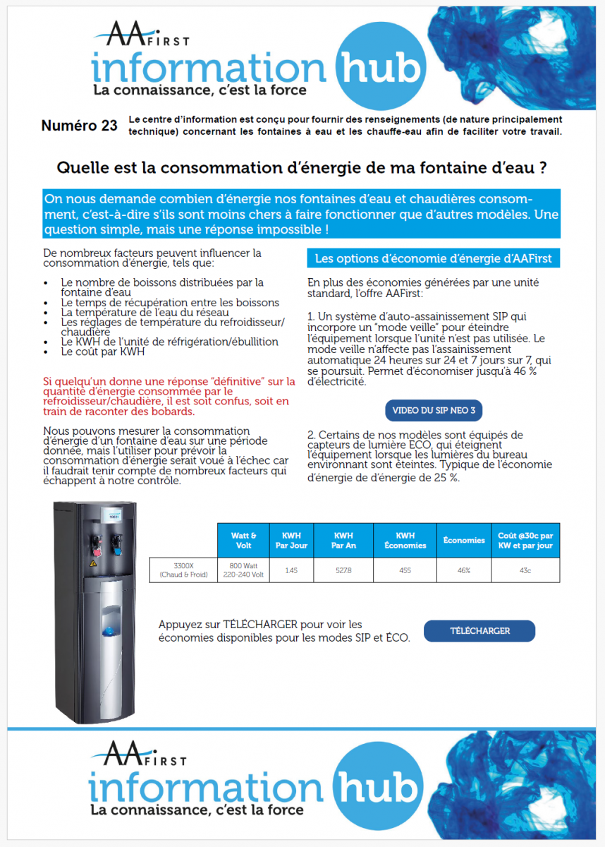 Issue 23 
Eau à faible consommation d'énergie - 